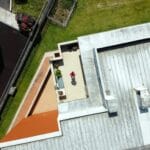 aerial view of a flat roof